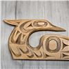 Image 2 : West Coast First Nations Cedar Carved Relief Plaque of Loon Unsigned