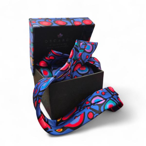 100% Oscardo Silk Tie Designed by Ojibwa Artist Norval Morrisseau