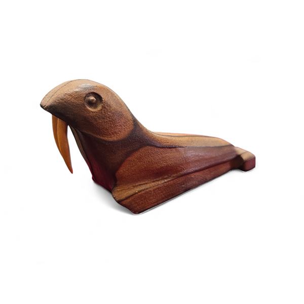 Cryptomeria Carved Wooden First Nations Walrus 6-Inch Long