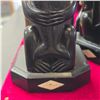 Image 2 : Pair West Coast First Nations Haida Argillite Bear Eating Salmon Totem Candle Stick Holders 7" Tall