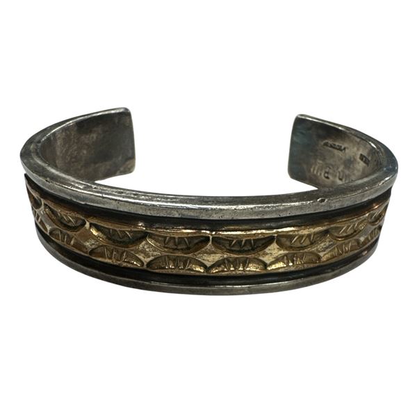 Darin Bill Sterling Silver 1/20 12KGF Navajo Bracelet 99 Grams