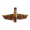 Image 1 : 1970s West Coast First Nations Thunderbird Totem Painted and Carved Cedar 20.5-Inch Wide Unsigned