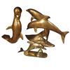 Image 2 : Collection of Three Brass Dolphins Tallest 10-Inch