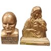 Image 1 : Two Catholic Brass Devotional Art Pope John Paul II Bust and Mary Relief