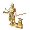 Image 1 : Brass Blacksmith Sculpture Forging a Sword 7.5-Inch Tall