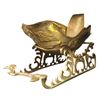 Image 2 : Large Brass Sleigh Catchall Dish Christmas Decor 8.5-Inch Tall