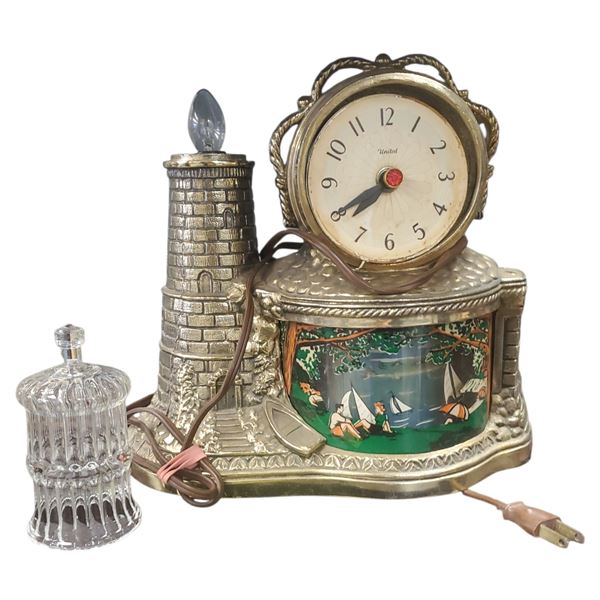 United Clock Corp Lighthouse Motion Clock Circa 1950s Needs Some Repair