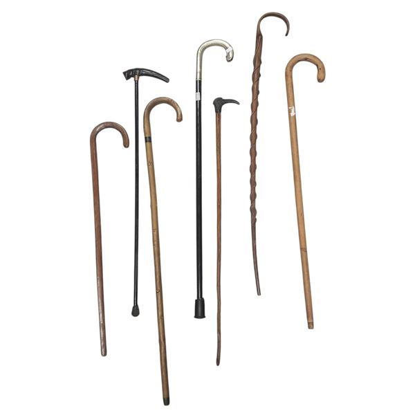 Collection of 7 Vintage and Antique Canes/walking Sticks