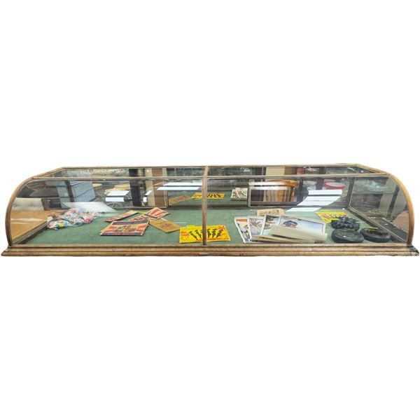 Dixon & Bernstein Co Oak Curved Glass Countertop Showcase 85x27x14-Inch