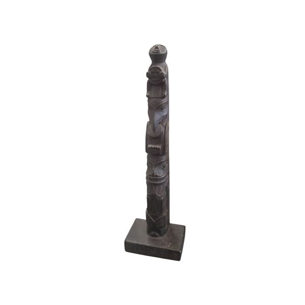 Unique Boma Carved Pacific Northwest First Nations Totem Pole 8-Inch Tall