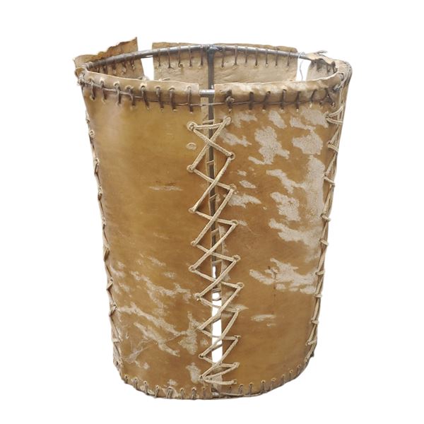 Rustic Animal Skin Paper Waste Basket 11x14x15.5-Inch