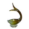 Image 1 : Murano Elegant Amber Sommerso Glass Fish Sculpture 13-Inch Unsigned