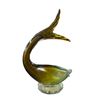 Image 2 : Murano Elegant Amber Sommerso Glass Fish Sculpture 13-Inch Unsigned