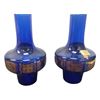 Image 1 : Vintage German Cobalt Blue Glass Vases by Marsberger Glasswerke Ritzenhoff Handcrafted Mouth Blown