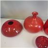 Image 3 : Assorted Vintage Red Themed Art Glass Collection Candle Stick Holders and Vases Tallest 7-Inch