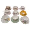 Image 1 : 9 Vintage Teacups & Matching Saucers Shelley, Aynsley, Royal Vale, Colclough & Royal Winton & Rosina