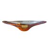 Image 1 : Mid Century Modern Art Glass Centerpiece Bowl Coquille Orange & Clear 16-Inch Wide