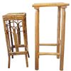 Image 1 : Folk Art Style Log Construction Hall Table 15x15x32 & Burnt Bamboo Plant Stand 10.5x10.5x29