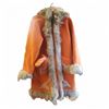 Image 1 : Inuit 1960s-70s Fur Lined Orange Wool Hooded Parka, Mittens & Scarf 32" Long 17" Across Shoulders