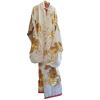 Image 1 : Beautiful Japanese Kimono Cream & Orange with Gold Floral & Pheasant Embroidery 71-Inch with Box