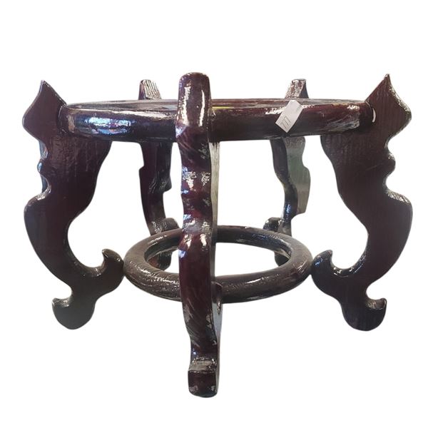 Vintage Chinese Wood Display Stand 9.25-Inch Diameter