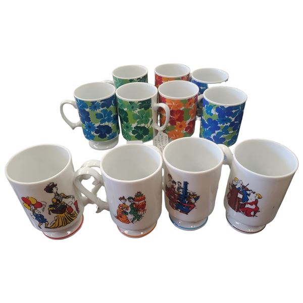 Collection of 11 Vintage Japan Family Time Hot Drink Coffee Tea Mugs