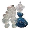 Image 1 : Glassware Collection: Gold Trimmed Etched Glasses, French Verico Blue Tea Cups & Deplomb Candy Dish
