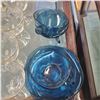 Image 2 : Glassware Collection: Gold Trimmed Etched Glasses, French Verico Blue Tea Cups & Deplomb Candy Dish