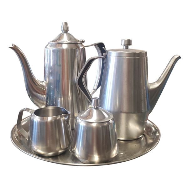 Vintage Stainless Steel Oneida Japan Coffee & Tea Set
