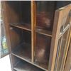 Image 2 : Vintage Wood Curio Cabinet Bookcase Glassed Doors Farmhouse 29x11.5x53.5-Inch
