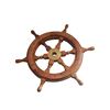 Image 1 : Decorative Ship's Wheel 18-Inch Wood Construction Brass Center Nautical Decor