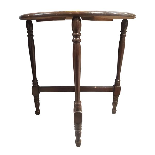 Vintage Wood Demilune Half-Moon Hallway Entry Table 22x11.5x22.5"