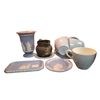 Image 1 : Wedgwood Collection Plates, Vases, Trays & Black Creamer & Summer Sky Tea Cups