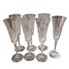 Image 1 : Vintage Italian Made Crystal Glassware Champagne Flutes Set of 7