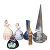 Image 1 : Collection of 6 Various Perfume Bottles Wood, Porcelain, Crystal & Glass