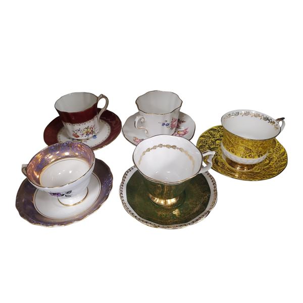 4 Vintage China Ware Teacups: Rosina, Elizabethan, Royal Albert, Royal Grafton & Hammersly