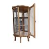 Image 2 : Small Vintage Oak Curio Cabinet Bow Front Design 22x12-Inch