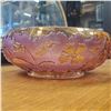 Image 3 : Decorative Glass: Delaware Cranberry with Gilt Accents Bowl Carnival Glass Vase 8-Inch & Plate
