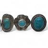 Image 2 : 6 New Blue Turquoise Rings in Silver Settings * all stamped .925 (longest ring is 40 mm) * Total wei
