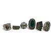 Image 1 : 6 New Faceted Peridot & Emerald Crystal Rings in Silver Settings * all stamped .925 (longest ring is