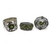 Image 2 : 6 New Faceted Peridot & Emerald Crystal Rings in Silver Settings * all stamped .925 (longest ring is
