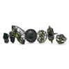 Image 1 : 6 New Faceted Peridot Crystal & Raw Moldavite Rings in Silver Settings * all stamped .925 (longest r
