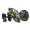 Image 2 : 6 New Faceted Peridot Crystal & Raw Moldavite Rings in Silver Settings * all stamped .925 (longest r