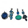 Image 1 : 4 New Polished & Faceted Natural Gemstone & Crystal Pendants * all stamped .925 (Raw Aquamarine, Cha