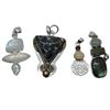 Image 1 : 4 New Polished & Faceted Natural Gemstone & Crystal Pendants * all stamped .925 (Labradorite, Moonst