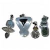 Image 2 : 4 New Polished & Faceted Natural Gemstone & Crystal Pendants * all stamped .925 (Labradorite, Moonst