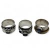Image 3 : 6 New Silver Band Rings * all stamped .925 (widest ring is 14 mm) Most have gemstones & some have br