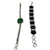 Image 1 : 1 New Green Onyx and 1 Black Crystal Bracelet in Silver Settings * Both stamped .925 (widest bracele