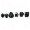 Image 1 : 6 New Polished Natural Green Agate & Ruby Zoisite Rings in Silver Settings * all stamped .925 (longe