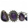 Image 3 : 6 New Polished & Faceted Amethyst & Natural Stone Rings in Silver Settings * all stamped .925 (longe